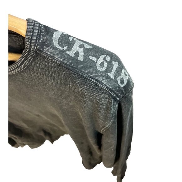 Calvin Klein Jeans Black Thermal Elbow Patch Crew Neck Pullover Shirt Sz L - Picture 3 of 10